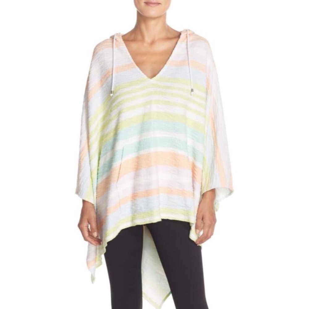 *NWT* Mara Hoffman hooded surf stripe terry poncho