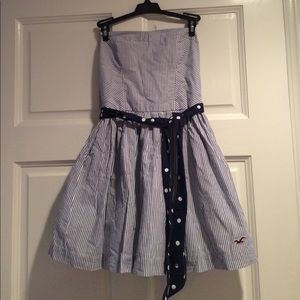 Hollister Pinstripe Strapless Dress