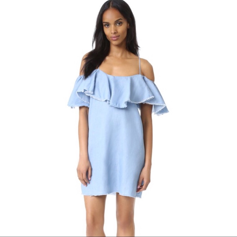 Miss Emil off shoulder denim chambray dress