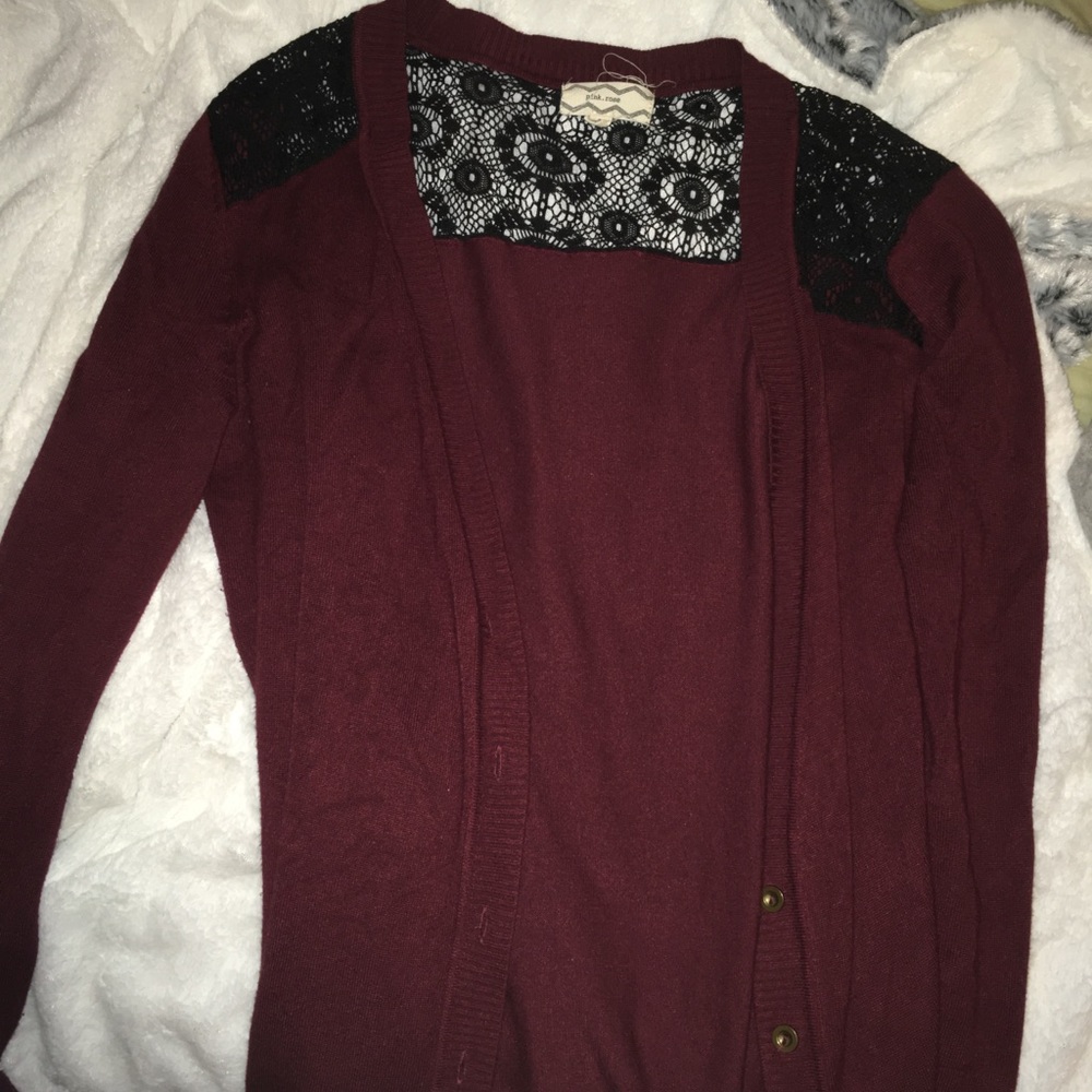 Maroon cardigan