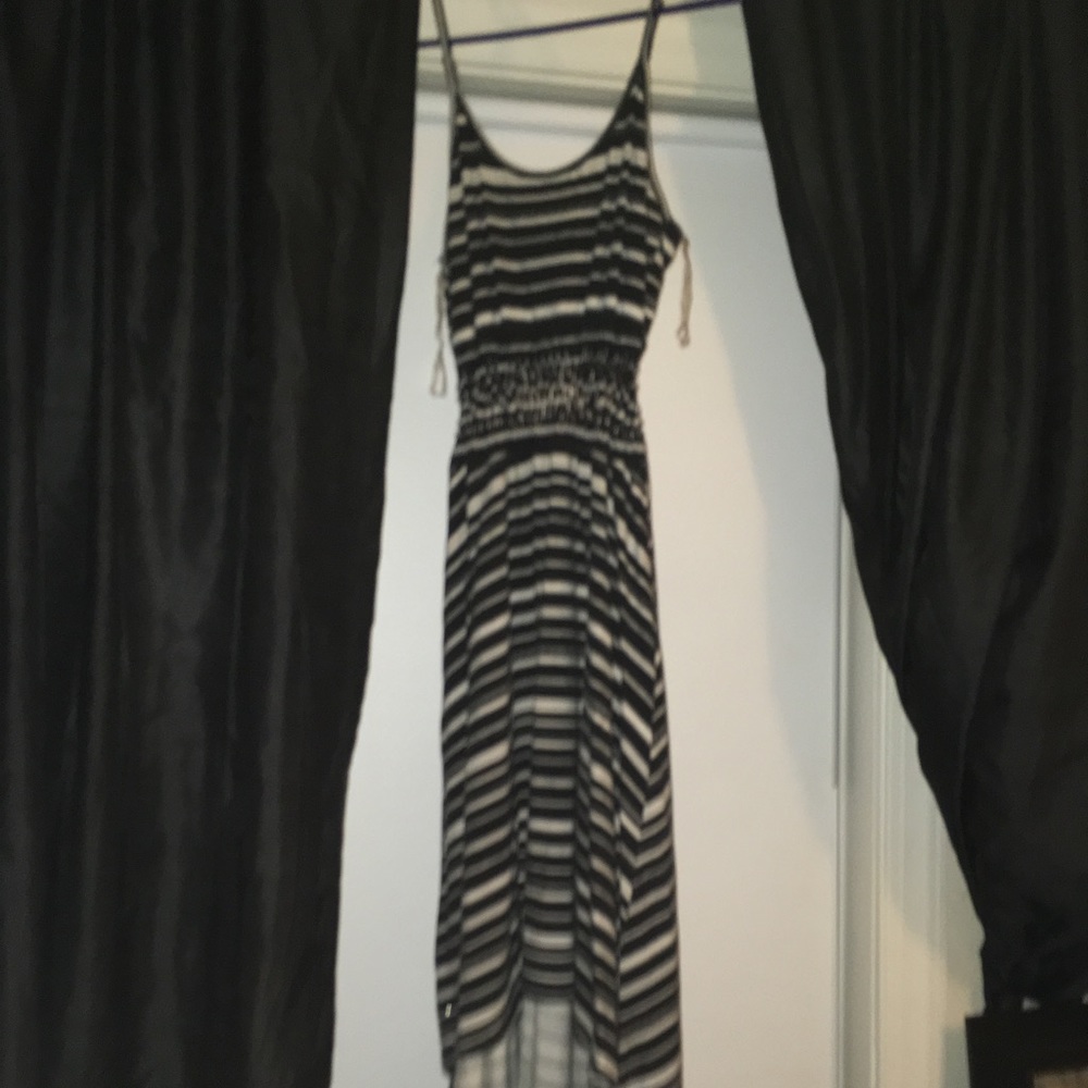 Long high/low stripped dress