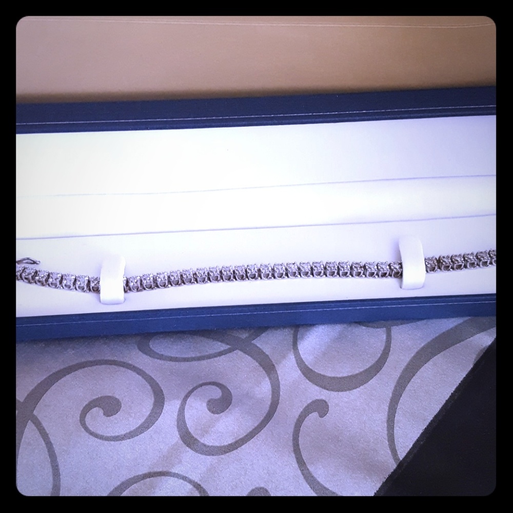 Sterling Silver 925 Diamond Cut Tennis Bracelet