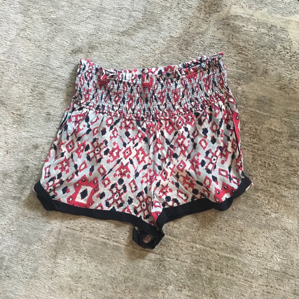 Pink and Blue Patterned Zara Flowy Shorts