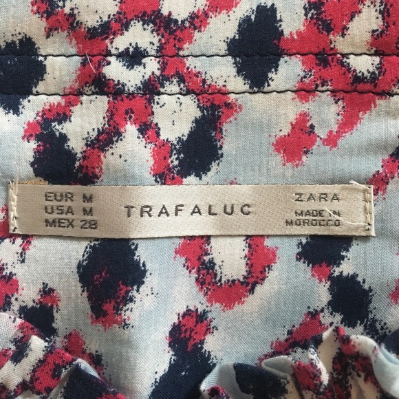 Pink and Blue Patterned Zara Flowy Shorts - Picture 4 of 4