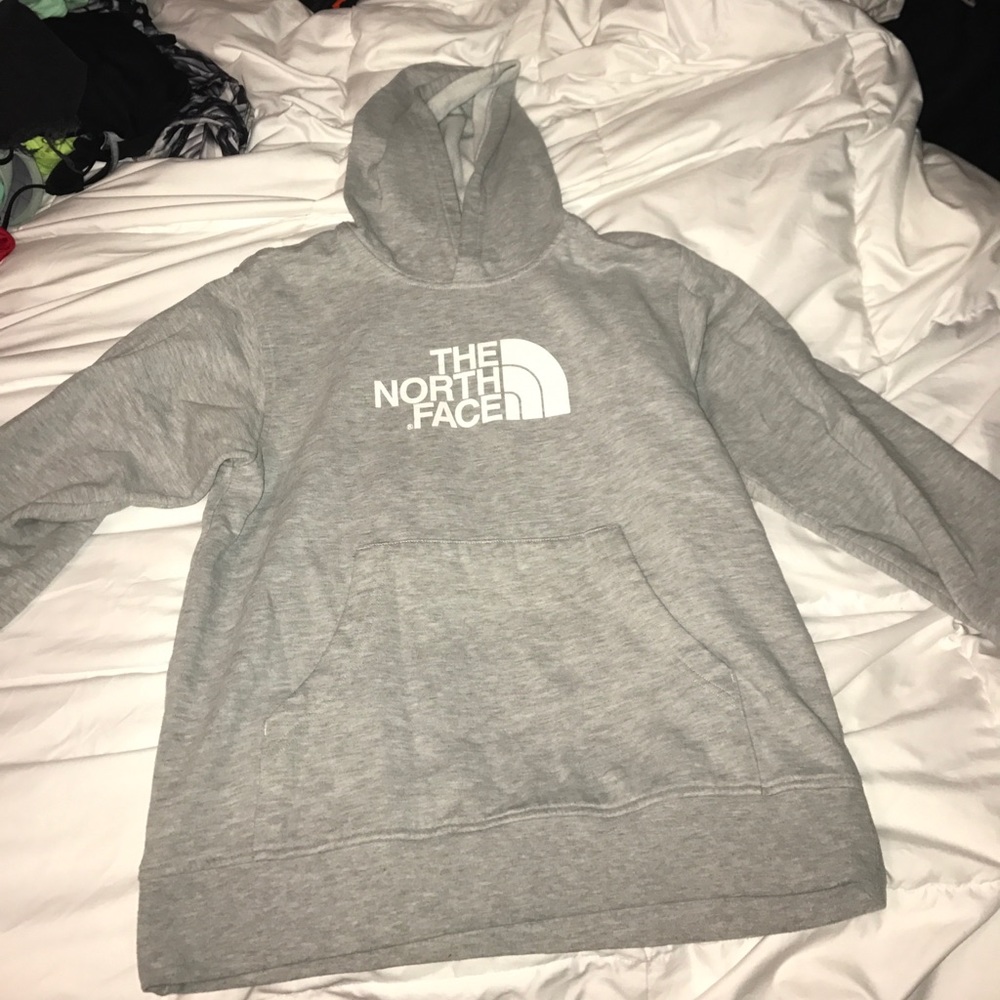 The North Face gray hoodie sweatshirt