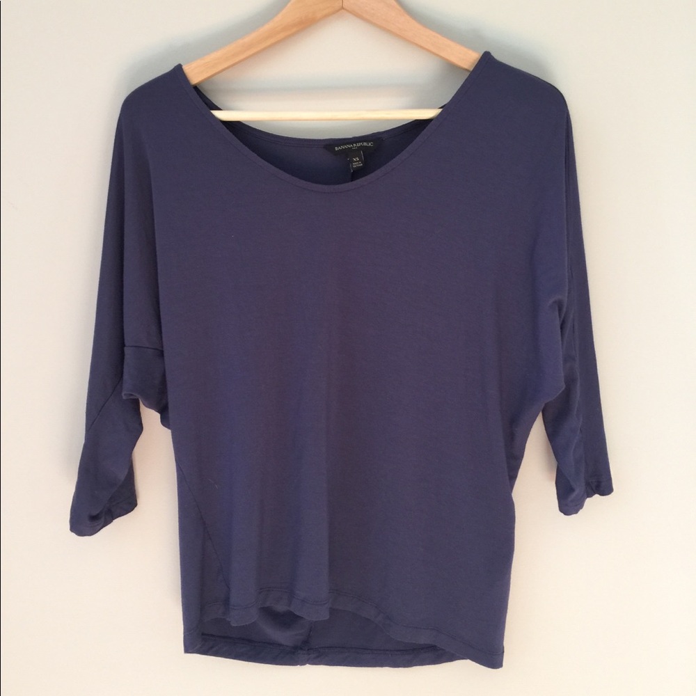 Banana Republic sporty steel blue cotton top XS