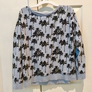 Palm tree blue sweater