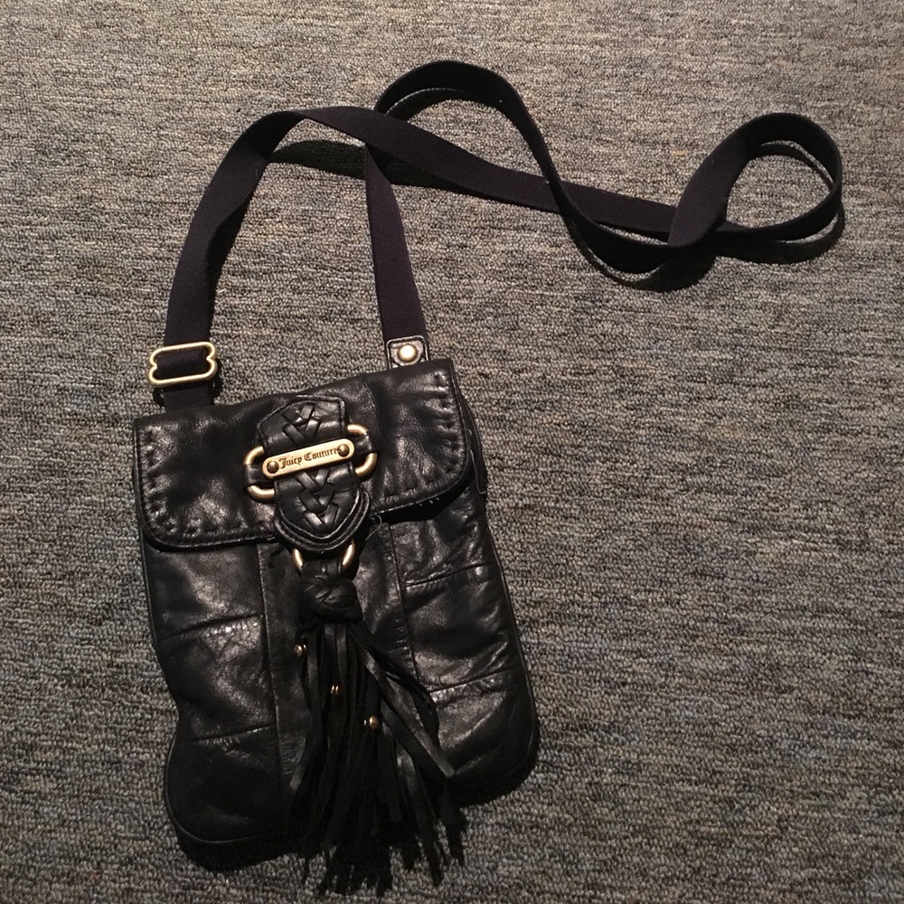Juicy couture black leather cross body bag