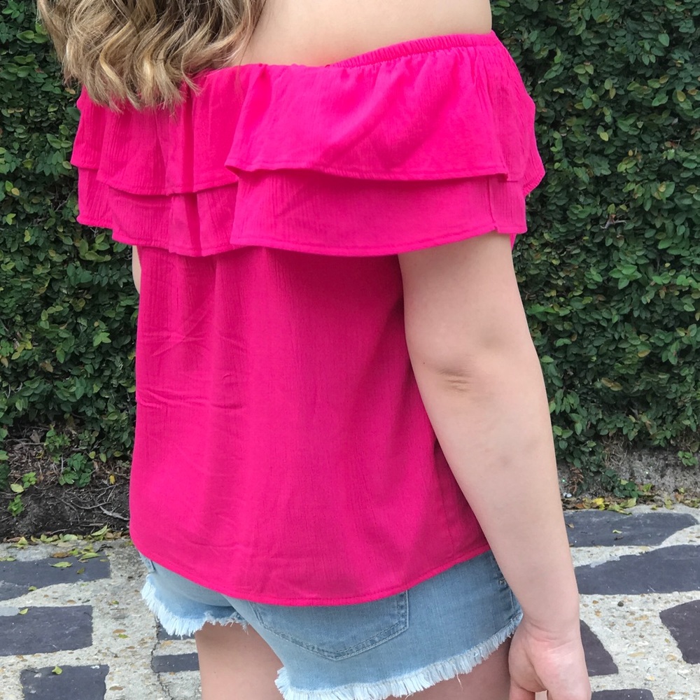 Pink OTS top