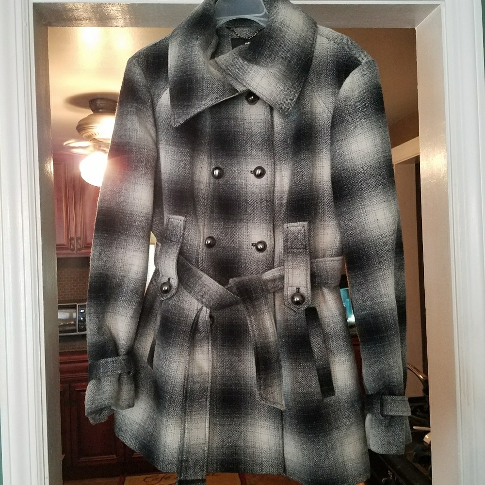 Womans Black/Grey Pea coat
