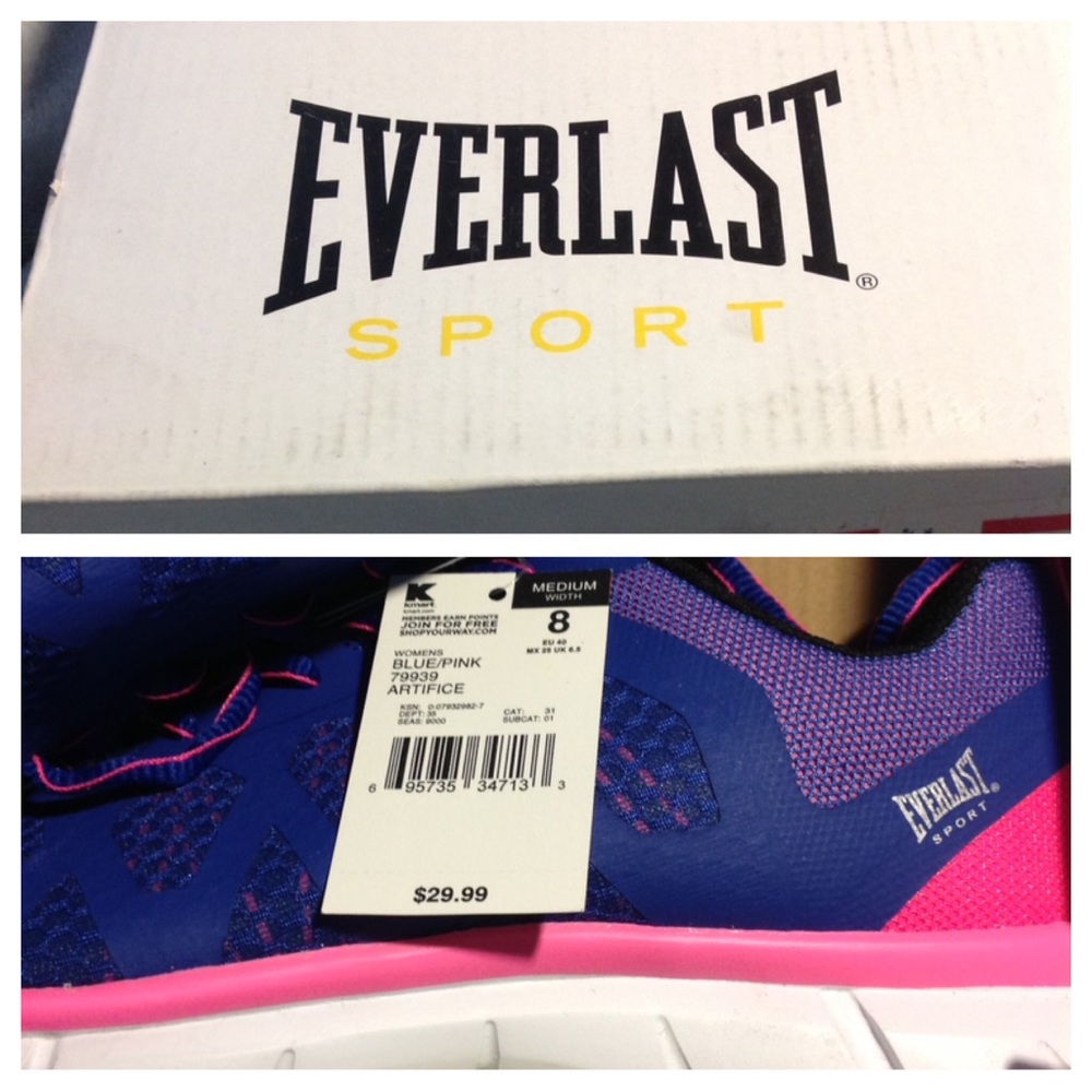 NWT Everlast Sport Blue & Pink Athletic Sneakers