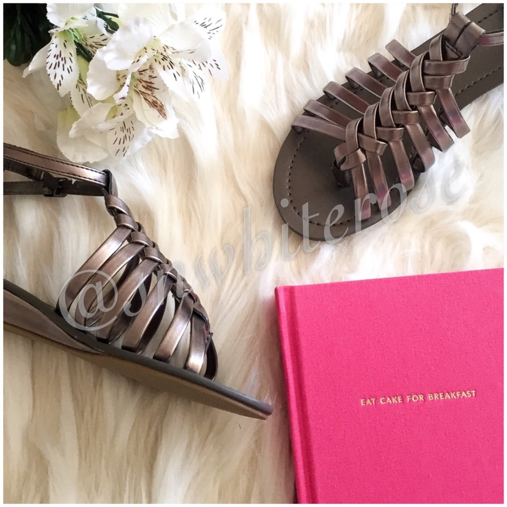 Gunmetal Metallic Gladiator Sandals