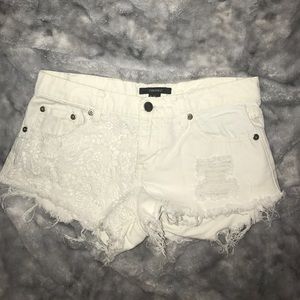 White shorts with lace