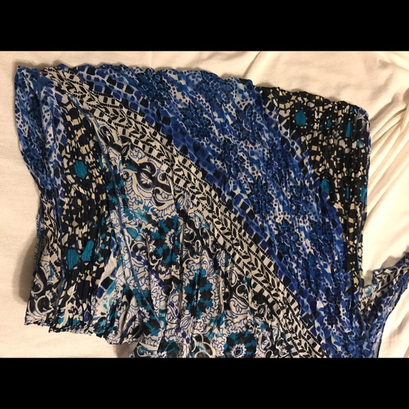 Chico's Multi-Blue and Patterned Sheer Scarf - Picture 3 of 4