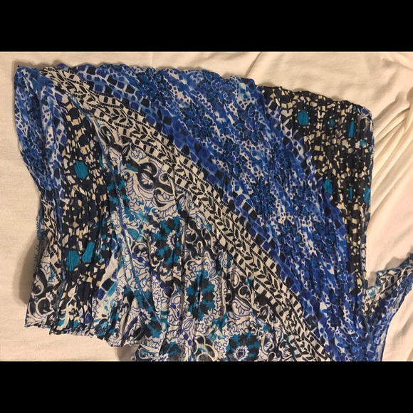 Chico's Multi-Blue and Patterned Sheer Scarf - Picture 4 of 4