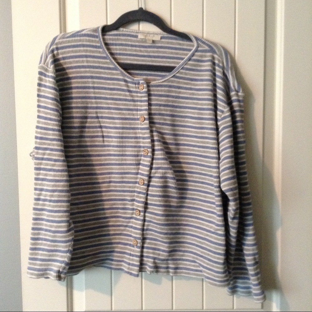 J Jill Striped Cardigan