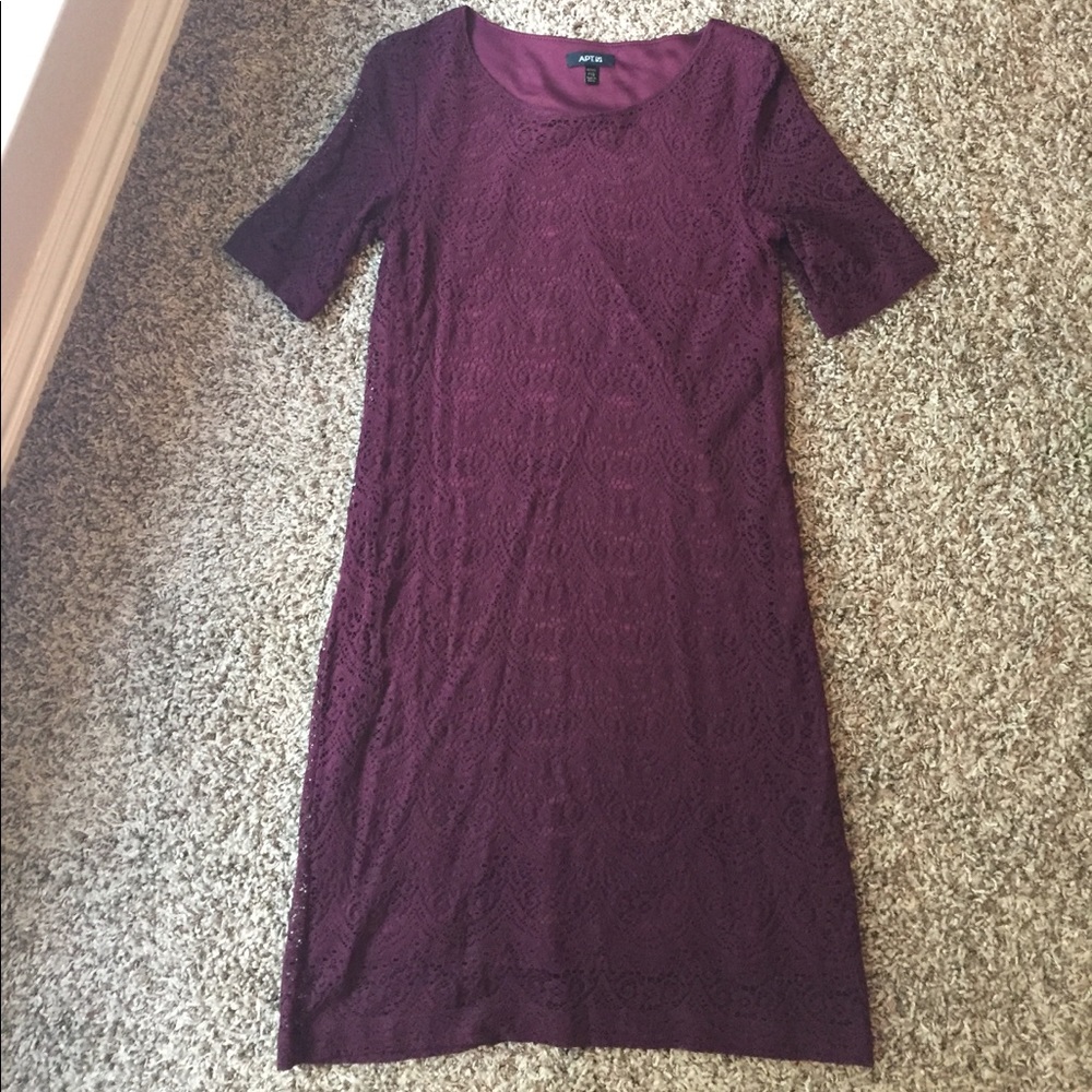 Maroon lined lace dress