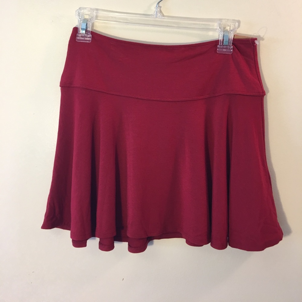 High waisted red skirt