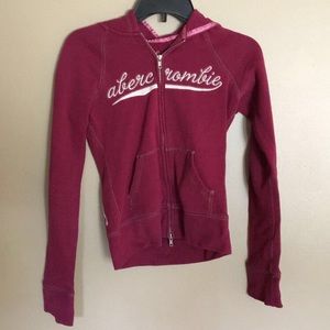 Abercrombie burgundy zip up