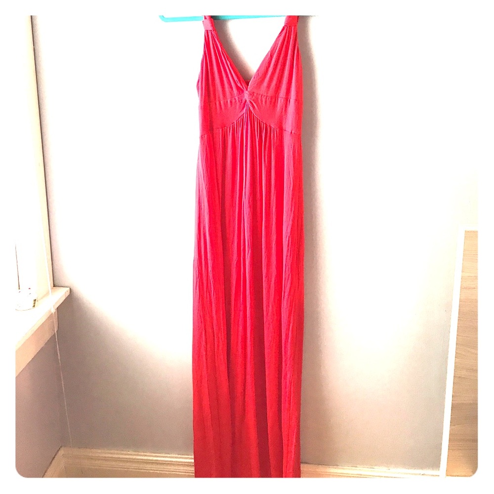 Long reddish orange dress