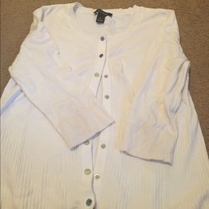 White cardigan with silver buttons