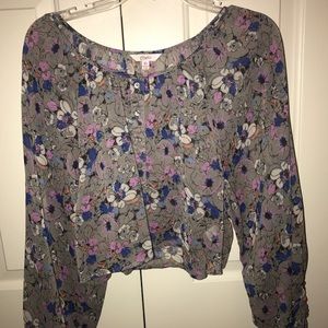 Candies floral long sleeve crop top
