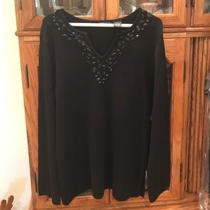 Black embellished Women's Top