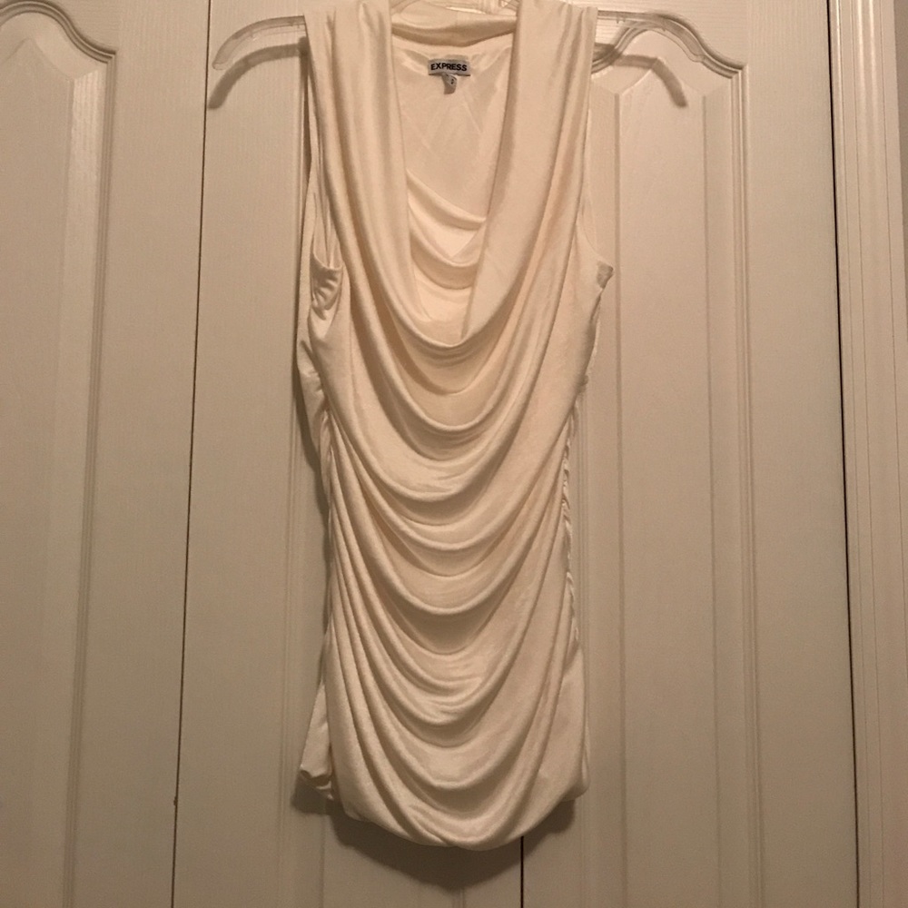 Express satiny sleeveless cowl neck blouse