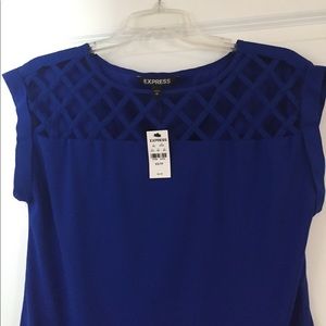 Cobalt Blue Express Cutout Blouse