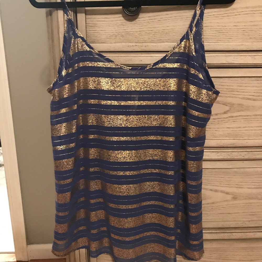 Gold and Blue shimmer boutique tank