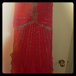 Hot pink evening gown