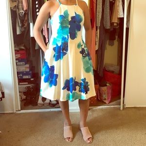 Calvin Klein blue floral dress