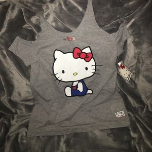 "Vans" Hello Kitty Gray cut sleeve tank/shirt