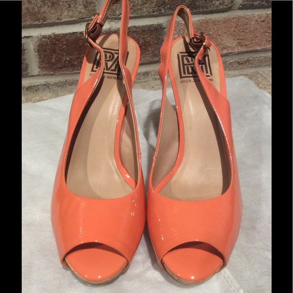 Pour La Victoire soft peach orange color heels - Picture 3 of 8