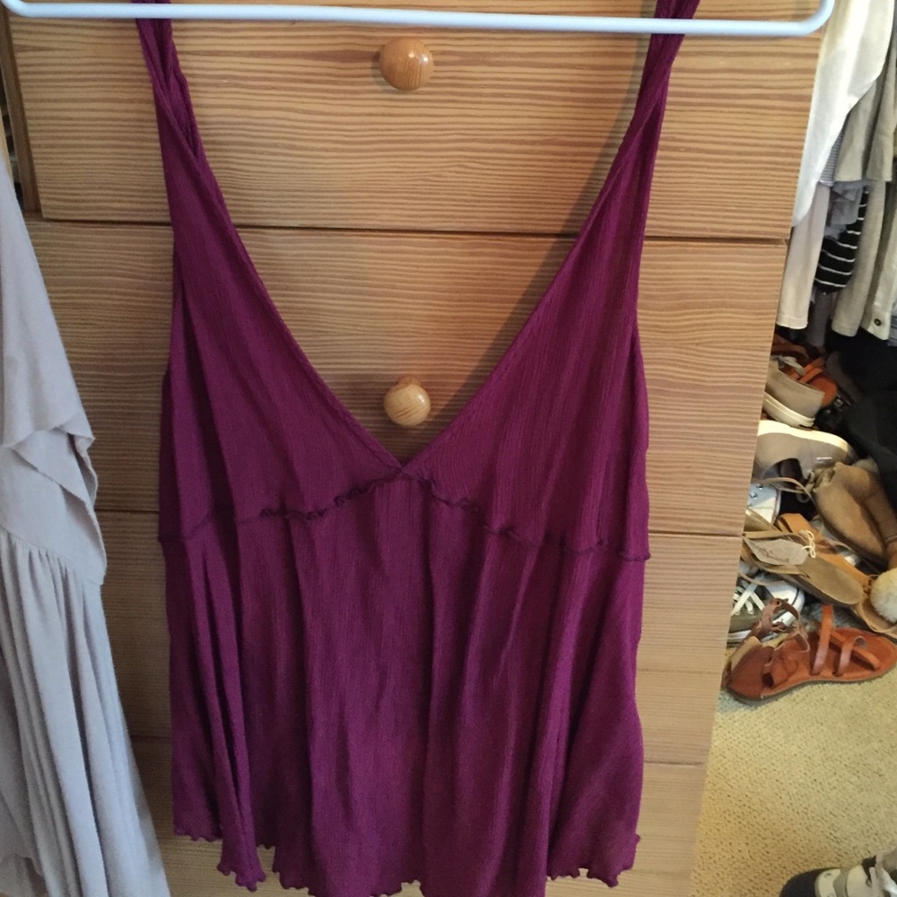 Free people deep V top
