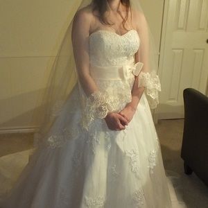 Beautiful Champaign wedding dress ballgown