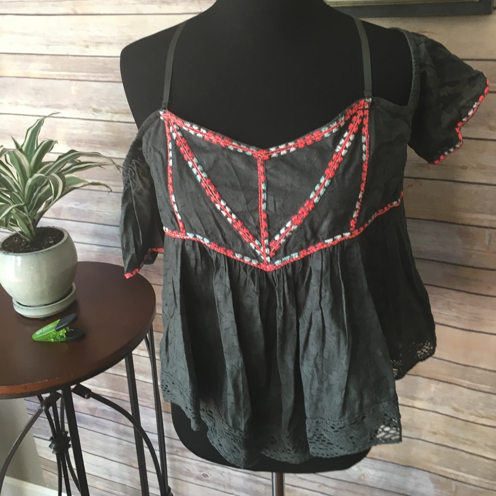 Bohemian convertible cold shoulder Blouse