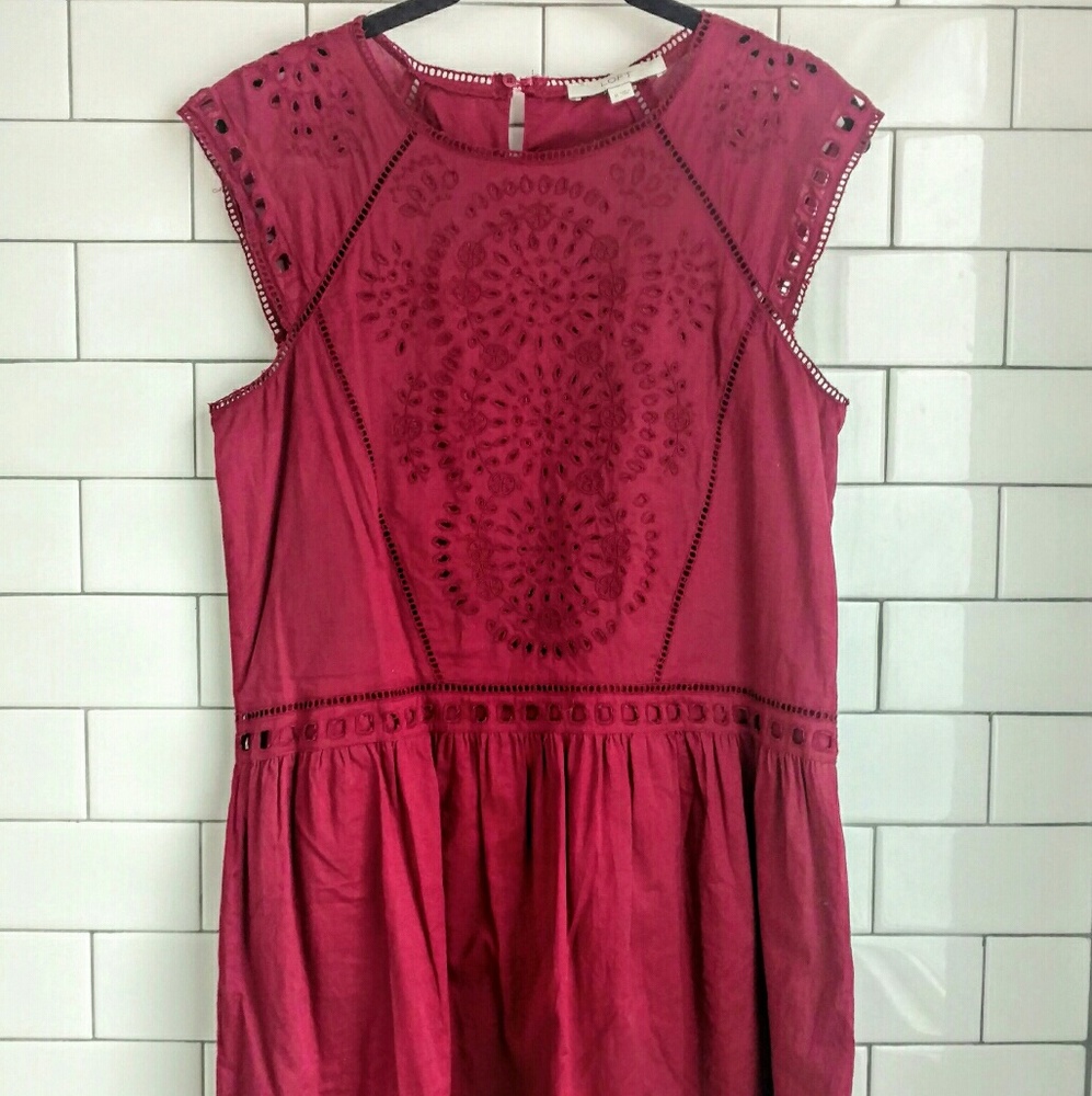 LOFT Boho Eyelet Dress