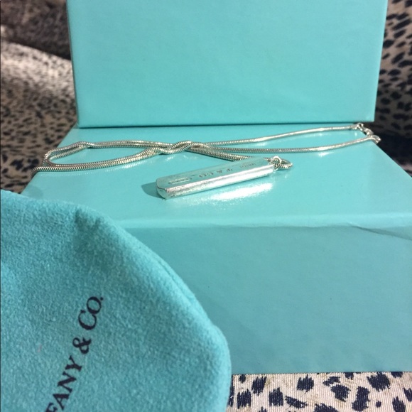 Tiffany and co 1837 bar pendant charm necklace - Picture 2 of 4