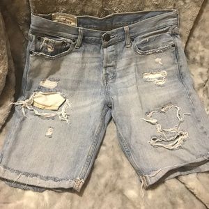 Light blue jean shorts