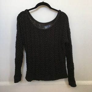 Black crochet knit sweater