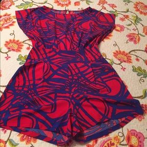 Adorable red and blue romper