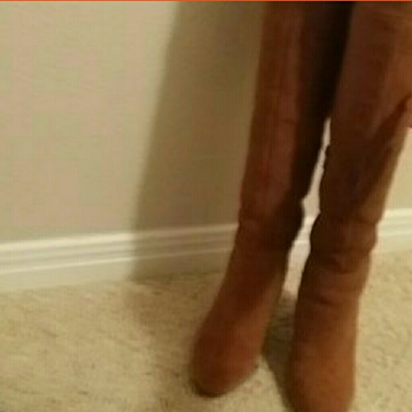 Sz 8 New Gianni Bini Leather Suede Over Knee Boot - Picture 4 of 7