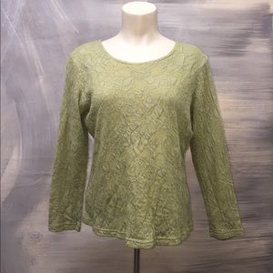 Light Green 3/4 Length Sleeve Top CYBER SALE