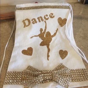 Dancing school bag with rhinestones