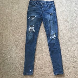American eagle high rise, distressed jeggings