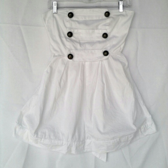 579 Dresses & Skirts - Smocked Strapless Sailor Beach Button Sundress