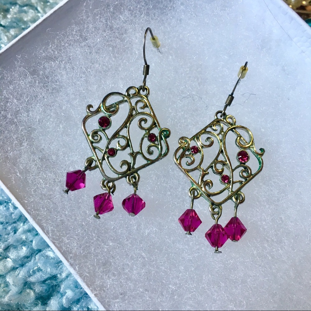 Fuchsia Chandelier Earrings