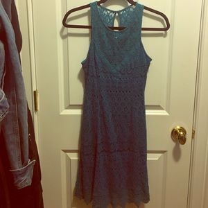 Hollister Turquoise Aline Eyelet Dress
