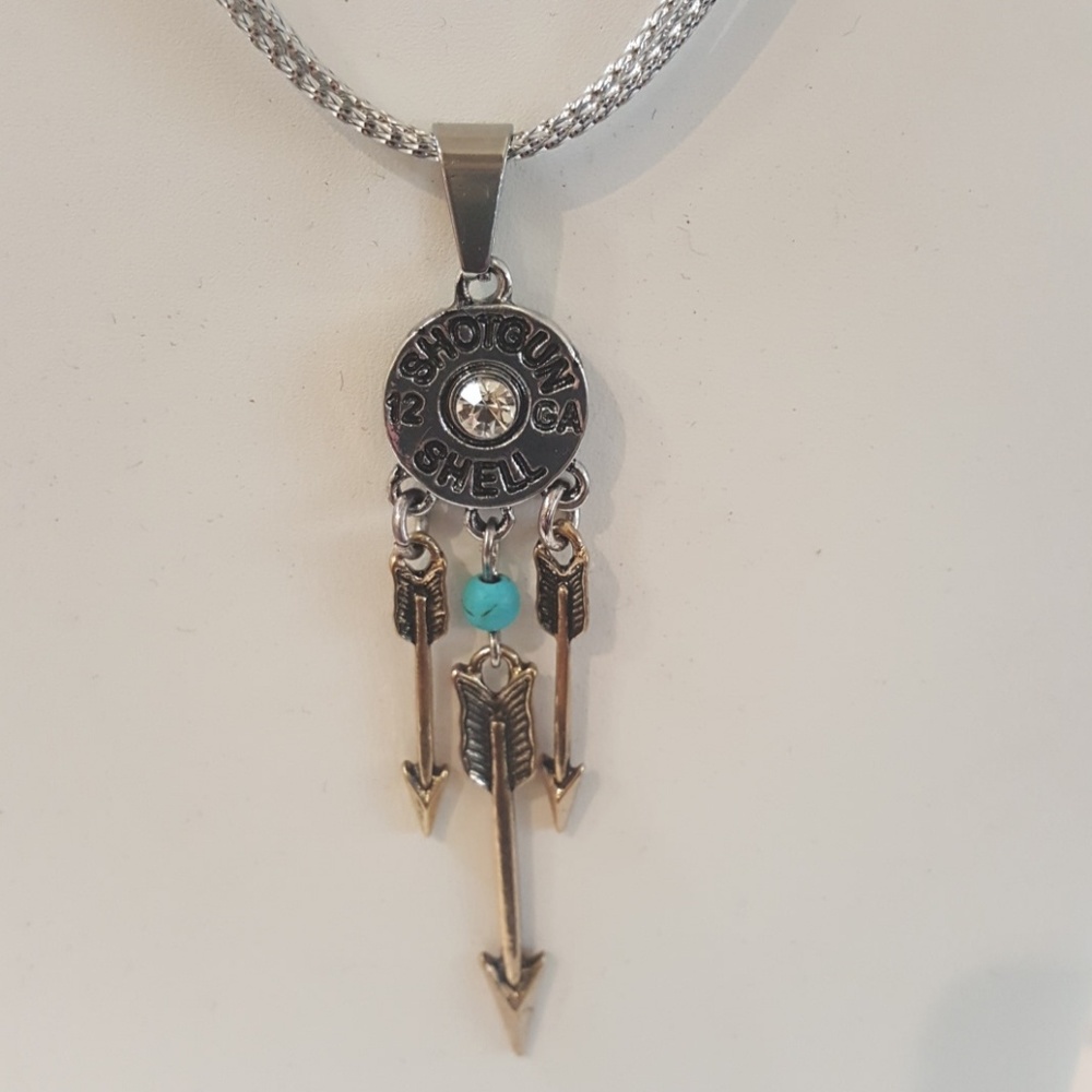 Shotgun shell necklace with arrows